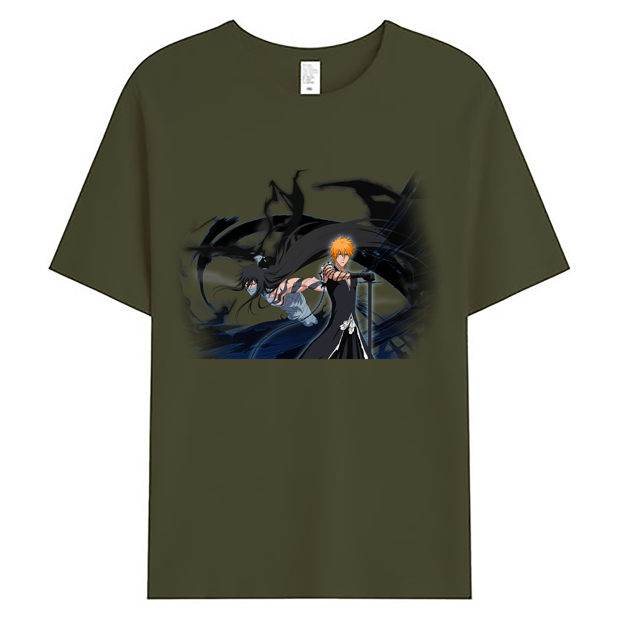 （画像用） ブリーチ 黒崎一護（くろさき いちご）BLEACH Kurosaki Ichigo 綿100％ メンズ半袖Tシャツ｜肌触りやわらか＆通気性